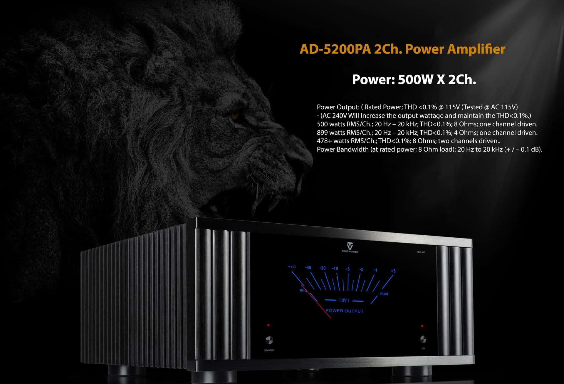 AD-2500PA 2 Channel AV HI FI Amplifier