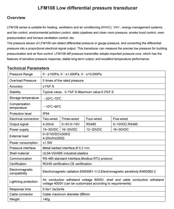 Leefo differential pressure sensor5