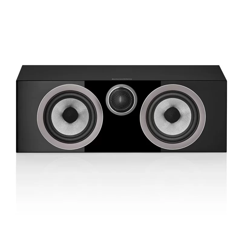 bowers and wilkins htm72 s3 center channel speaker black front view