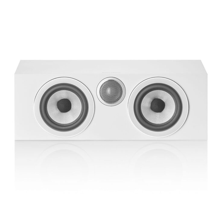 bowers and wilkins htm72 s3 center channel speaker white front view