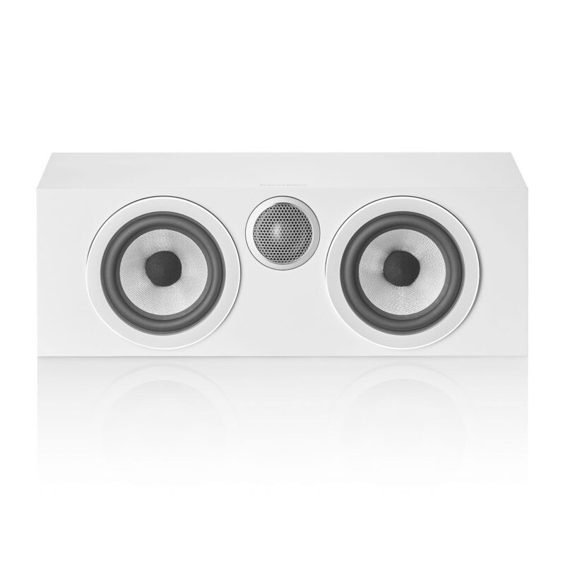 bowers and wilkins htm72 s3 center channel speaker white front view