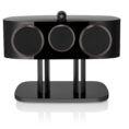 bower & wilkins HTM81 d4 Center Channel speaker black front view with stand and grille