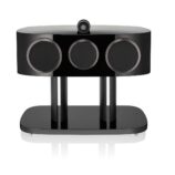 bower & wilkins HTM82 d4 Center Channel speaker front view with stand and grille