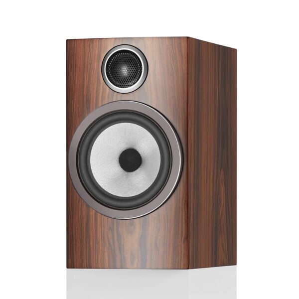 bowers and wilkins 706 s3 bookshelf side view mocha