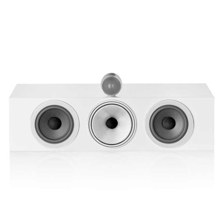 bowers and wilkins htm 71 s3 center channel speaker white front view