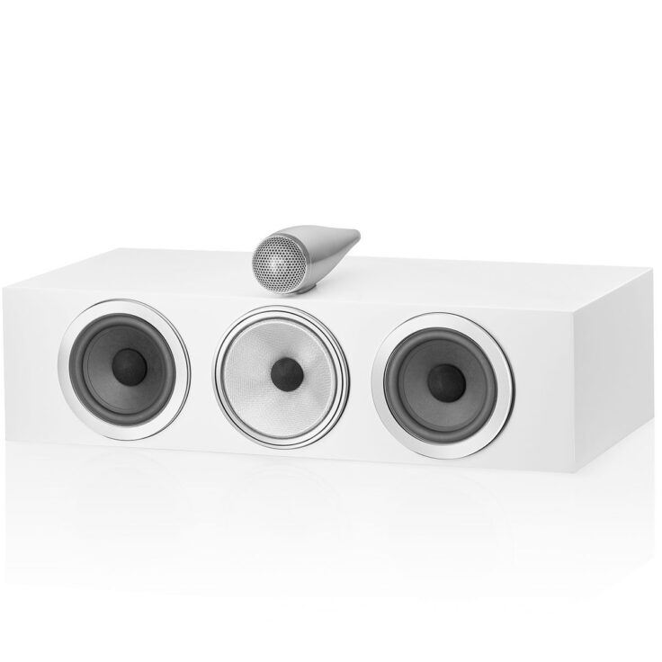 bowers and wilkins htm 71 s3 center channel speaker white front view