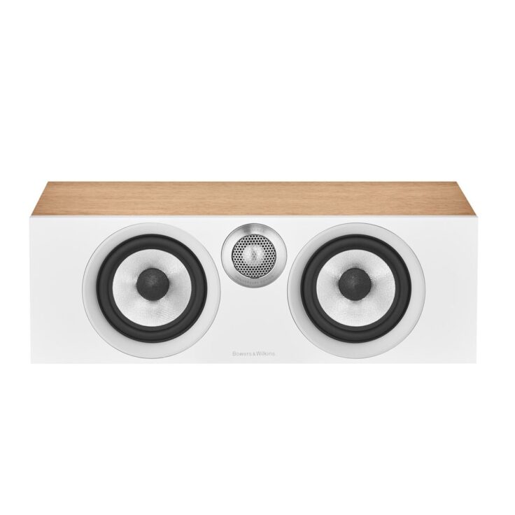 bower and wilkins htm6 s2 center channel speaker front view oak