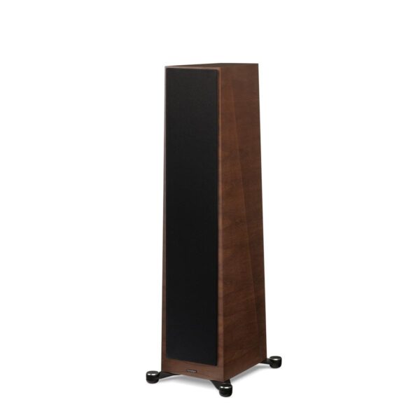 Paradigm Founder 100F Floor Standing Speakers - walnut front view angled with cover