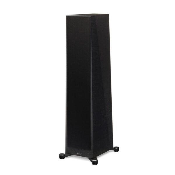 Paradigm Founder 120H Floor Standing Speakers - Black Walnut front view angled with cover