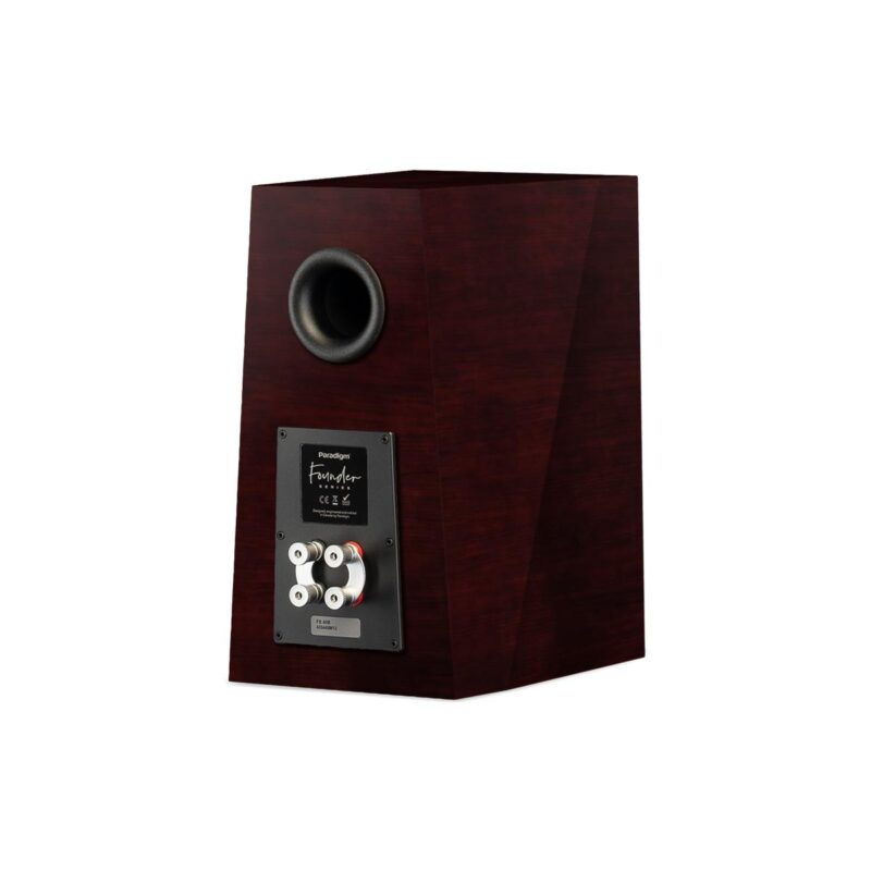 Paradigm Founder 40B Bookshelf Speakers midnight cherry angled rear view