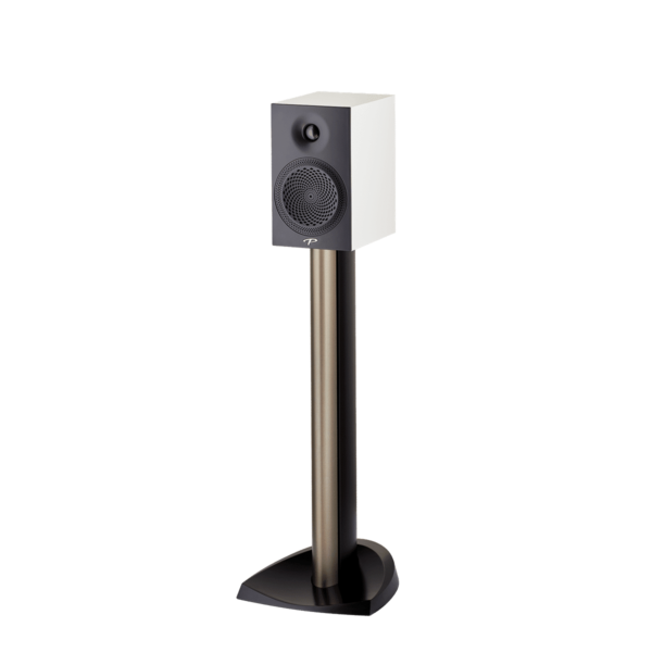 Paradigm Premier 100B Bookshelf Speaker white on stand 2