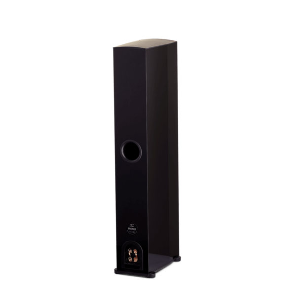 Paradigm Premier 800F Floor Standing Speakers gloss black back angled view