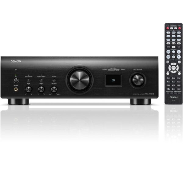 denon pma 1700ne front view with remote