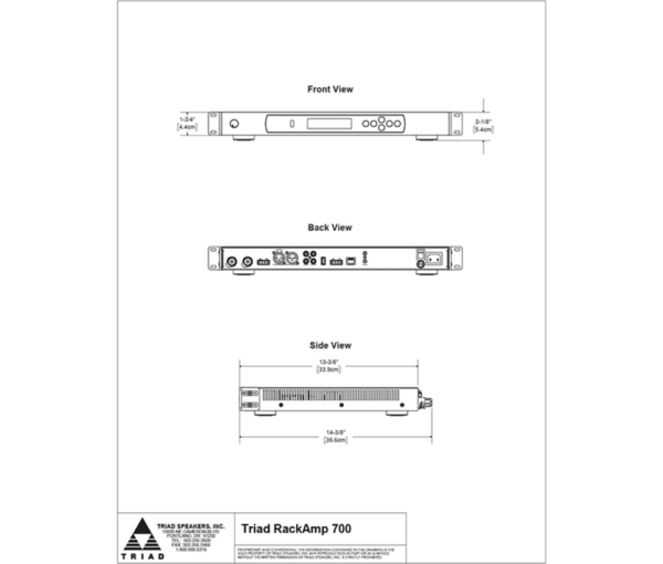 Triad Standalone 700 RackAmp2