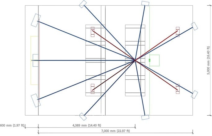 A detailed layout of your home Theater room to optimize space and functionality.